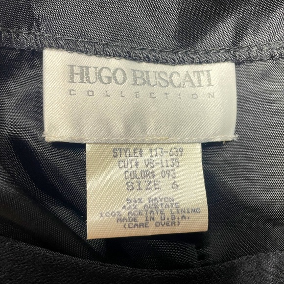 Hugo Buscati Vintage Classic Black Pencil Skirt Sz 6 - Picture 3 of 5
